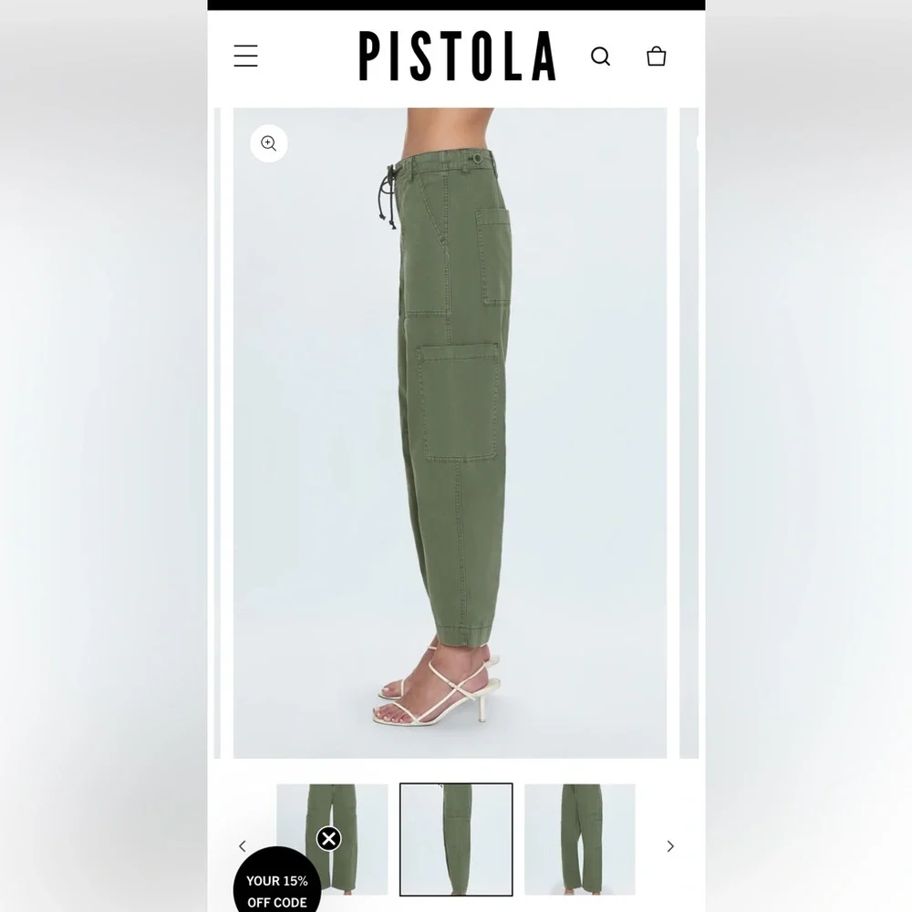 Pistola Sabrina Curved Utility Pants in Meadow - Picture 3 of 8